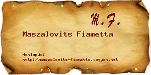 Maszalovits Fiametta névjegykártya